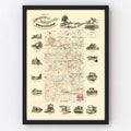 Vintage Map of Iroquois County, Illinois 1860