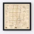 Vintage Map of Kane County, Illinois 1860
