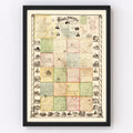Vintage Map of Knox County, Illinois 1861