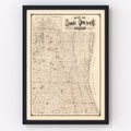 Vintage Map of Lake County, Illinois 1873