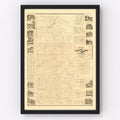 Vintage Map of Clinton County, Michigan 1864