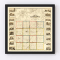 Vintage Map of Kalamazoo County, Michigan 1861