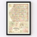 Vintage Map of Oceana County, Michigan 1876