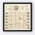 Vintage Map of Washtenaw County, Michigan 1856