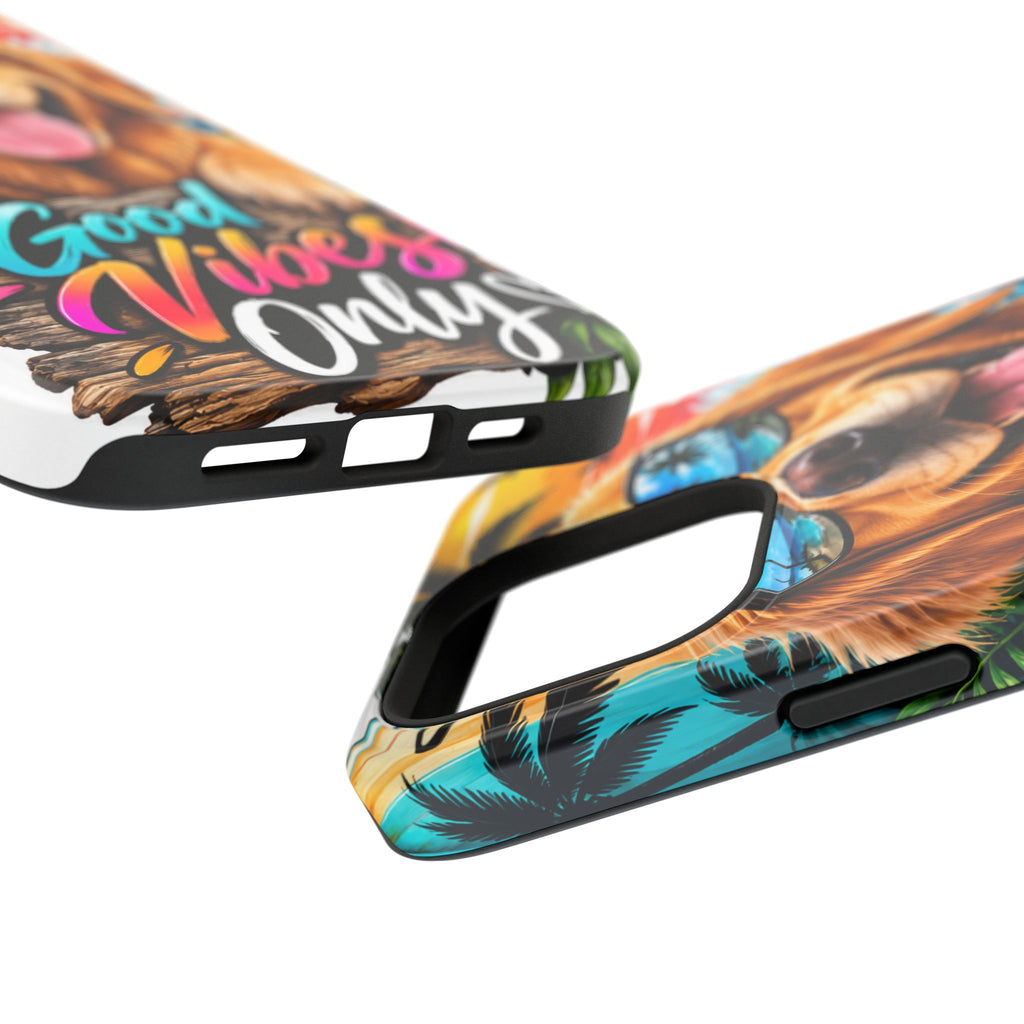 Phone Case — 'Good Vibes Only' Tropical Dog Impact-Resistant Case