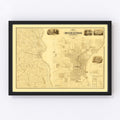 Vintage Map of Milwaukee County, Wisconsin 1858