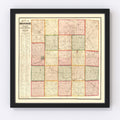 Vintage Map of Monroe County, Wisconsin 1877