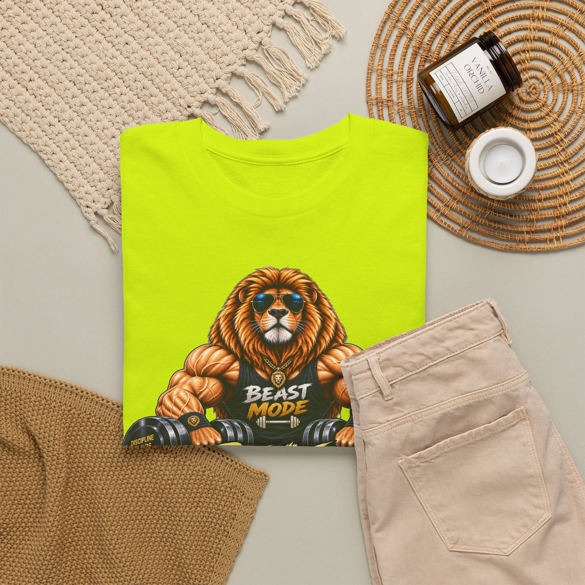 Beast Mode Lion T-Shirt — Workout Gym Fitness Tee