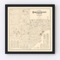 Vintage Map of Carver County, Minnesota 1880