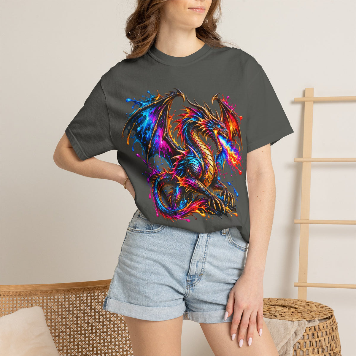 Vibrant Watercolor Dragon T-Shirt