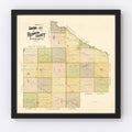 Vintage Map of Redwood County, Minnesota 1898
