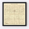 Vintage Map of Clay County, Iowa 1896