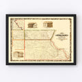 Vintage Map of Louisa County, Iowa 1858