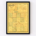Vintage Map of Mahaska County, Iowa 1871