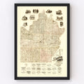 Vintage Map of Saline County, Missouri 1871