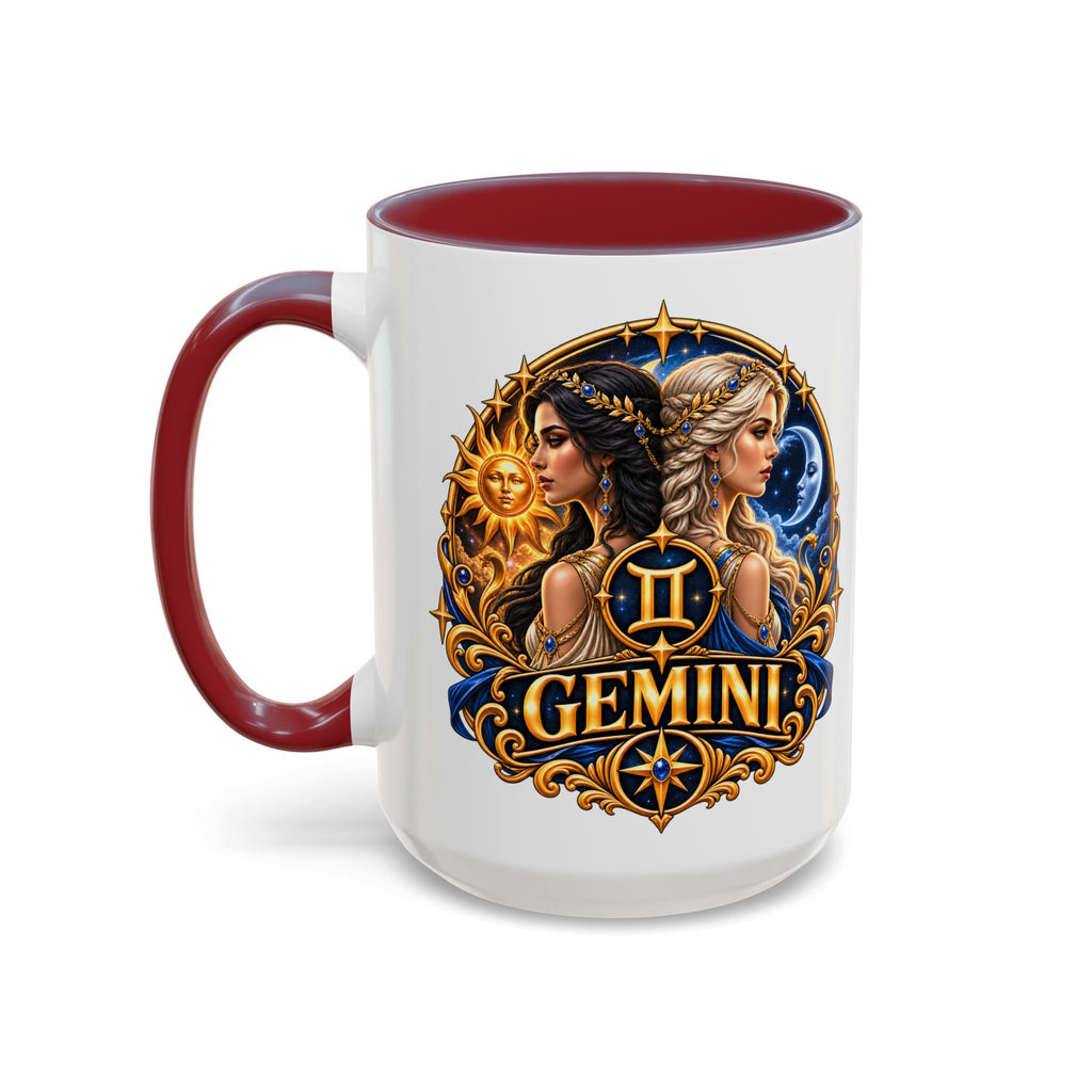 Gemini Zodiac Coffee Mug — Gemini Sign Astrology Accent Mug (11/15oz)