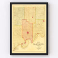 Vintage Map of Clay County, Missouri 1887