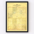 Vintage Map of Warren County, Iowa 1859