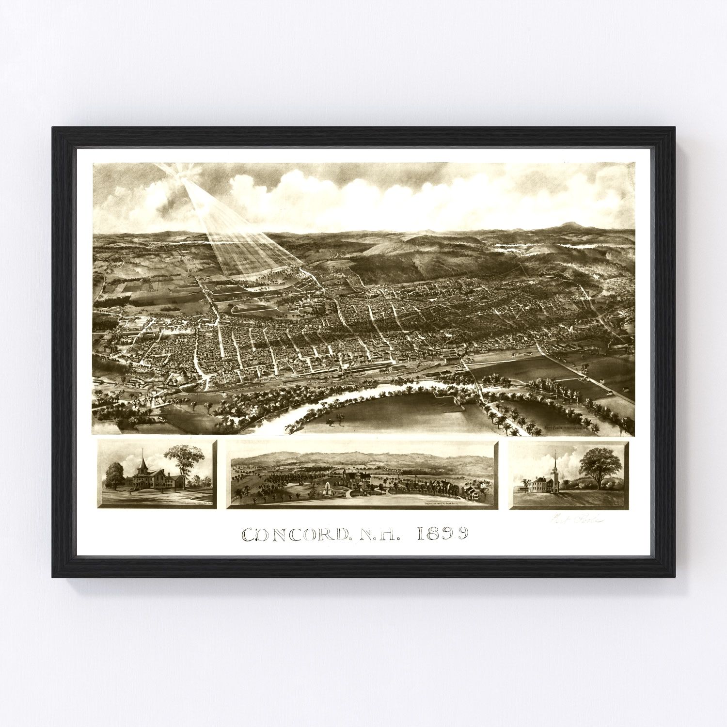 Vintage Map of Concord, New Hampshire 1899