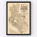 Vintage Map of Lake County, California 1892