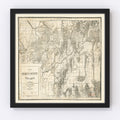Vintage Map of Elko County, Nevada 1894