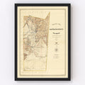Vintage Map of Santa Fe County, New Mexico 1888