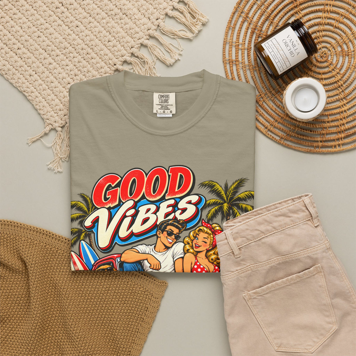 Good Vibes Retro Beach T-Shirt
