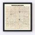 Vintage Map of Harper County, Kansas 1893