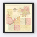 Vintage Map of Geary County, Kansas 1897