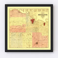 Vintage Map of Douglas County, Kansas 1887