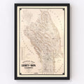 Vintage Map of Napa County, California 1895