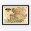 Vintage Map of Solano County, California 1890