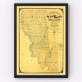 Vintage Map of Sutter County, California 1873