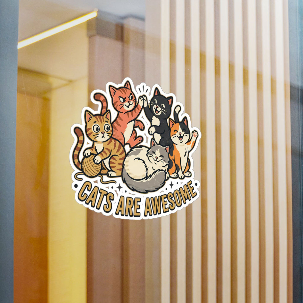 Cats Are Awesome Vinyl Sticker - Cat Decal