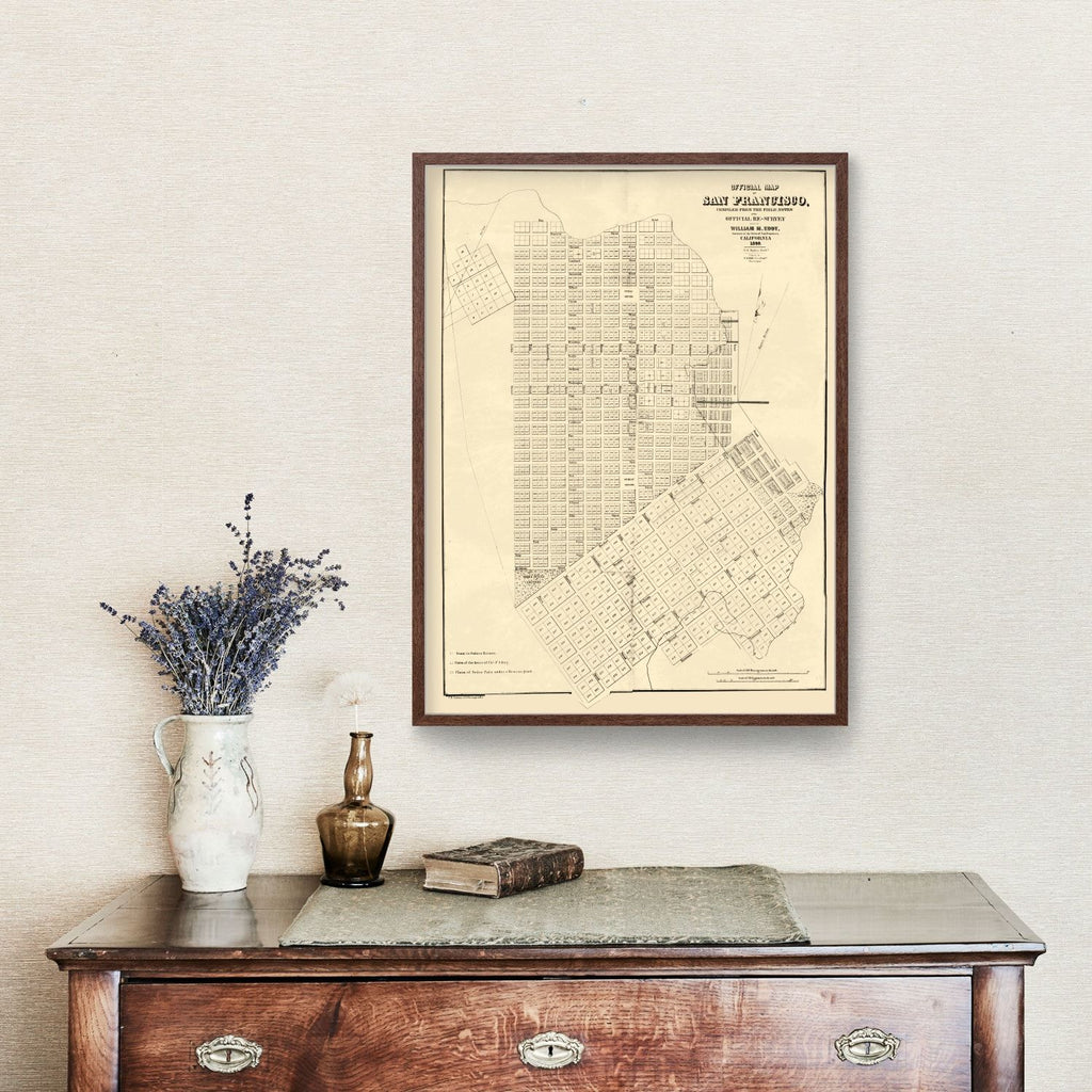 Vintage Map of San Francisco, California 1849