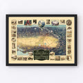 Vintage Map of Fresno County, California 1923