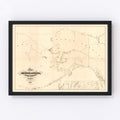 Vintage Map of Alaska 1867