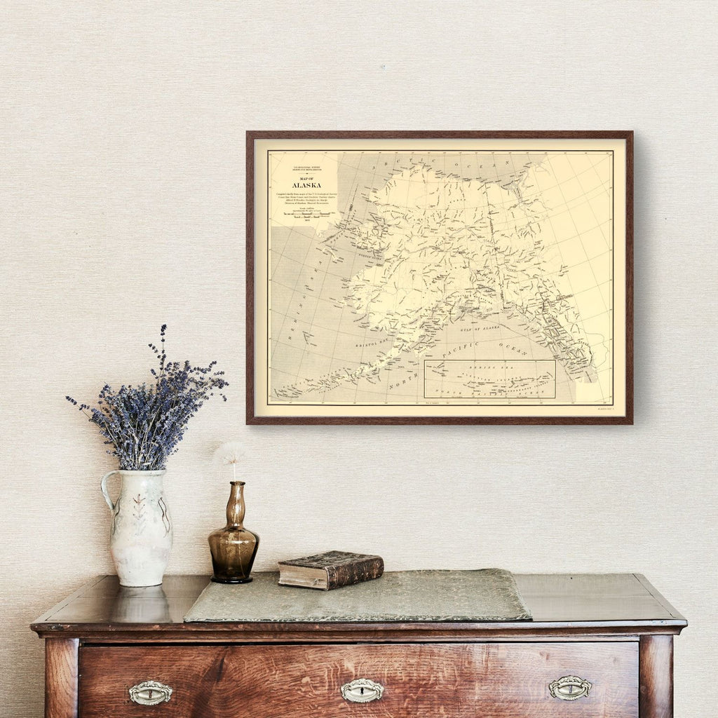 Vintage Map of Alaska 1909
