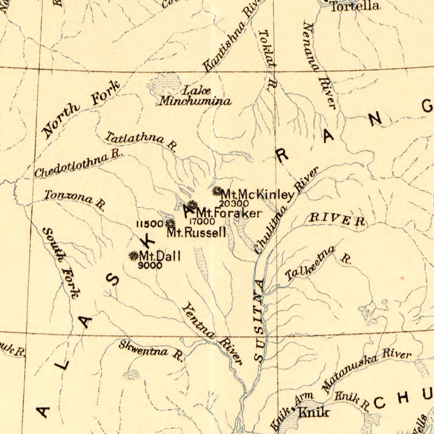 Vintage Map of Alaska 1909