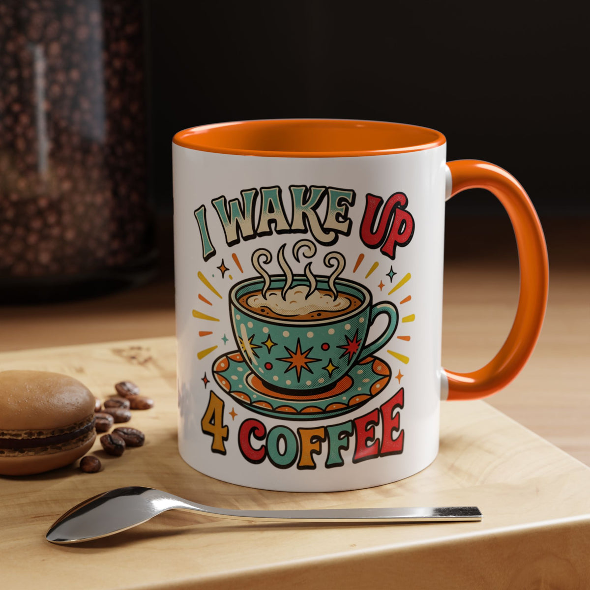 Coffee Mug — "I Wake Up 4 Coffee" Accent Ceramic Mug (11/15oz)