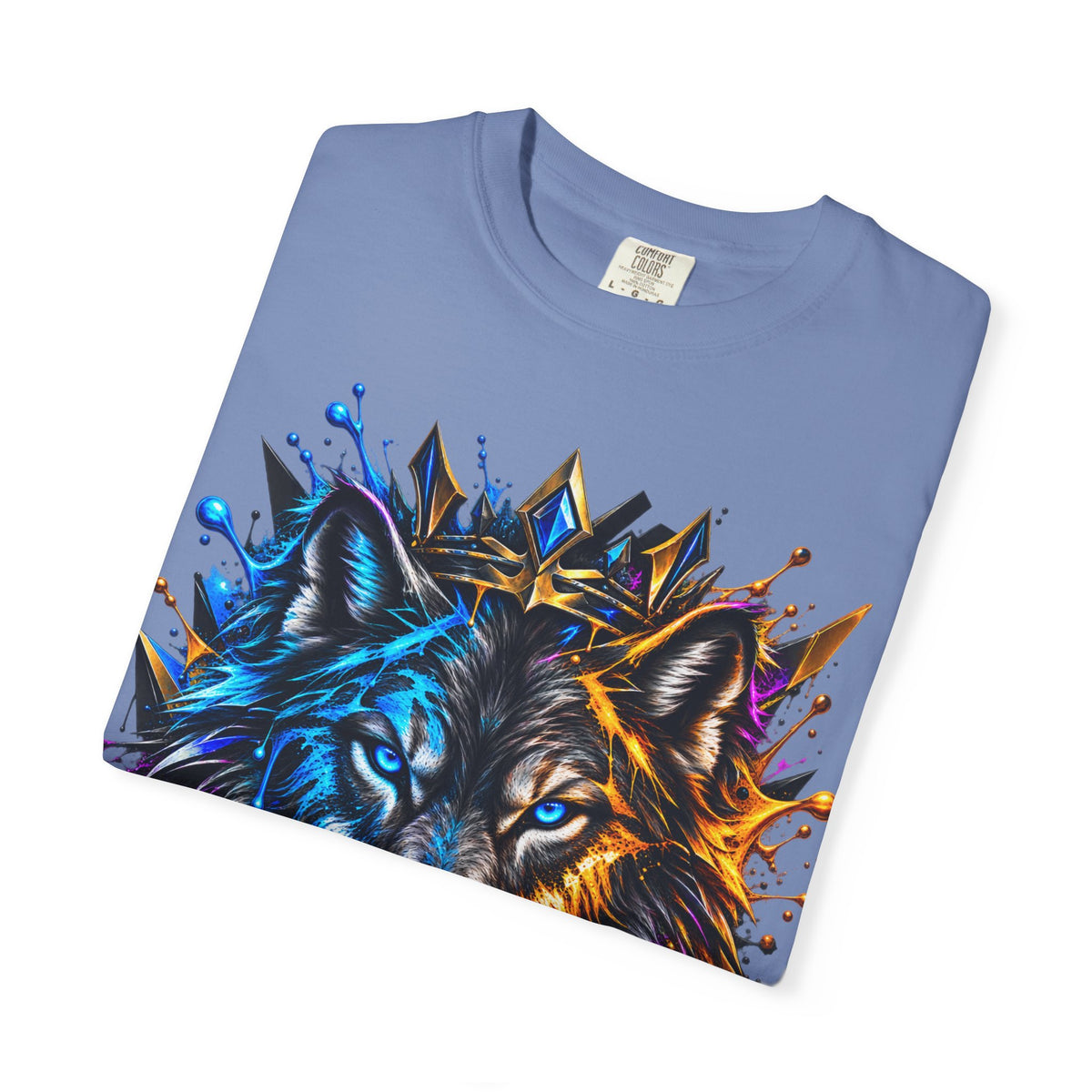 Wolf Head Graphic T-Shirt — Colorful Splash Art Tee