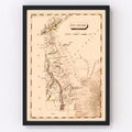 Vintage Map of Delaware 1812