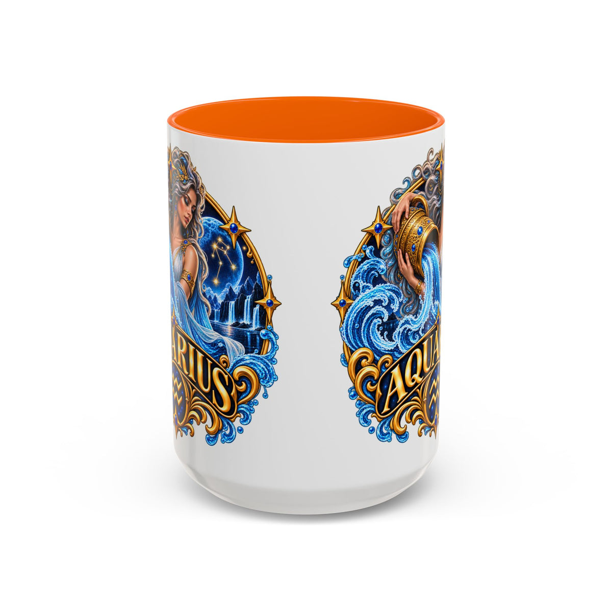 Aquarius Zodiac Coffee Mug — Illustrated Water Bearer Astrology Gift (11/15oz)