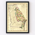 Vintage Map of Georgia 1810