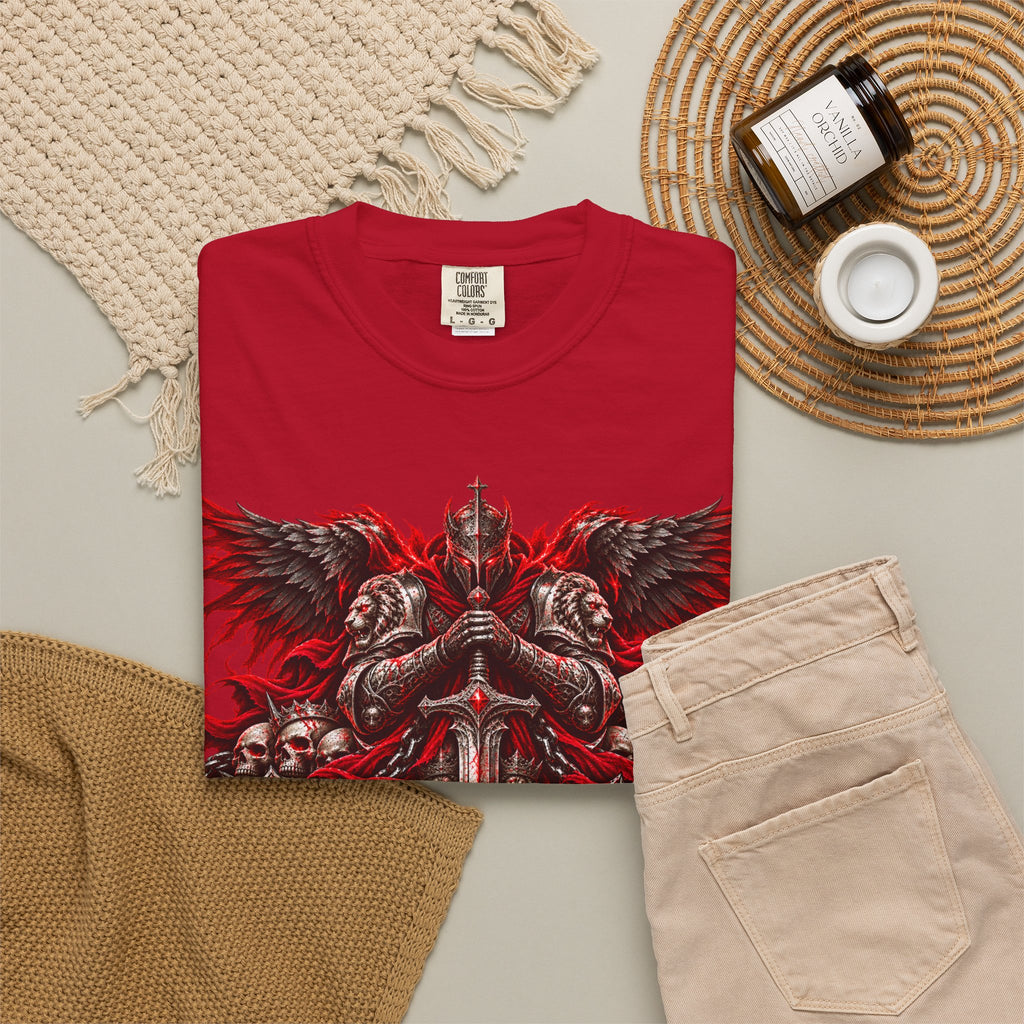 Strength Warrior T-Shirt — Gothic Skull Wings Graphic Tee