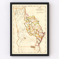 Vintage Map of Georgia 1818