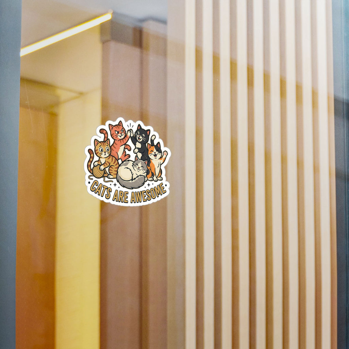 Cats Are Awesome Vinyl Sticker - Cat Decal