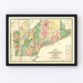 Vintage Map of Maine 1826