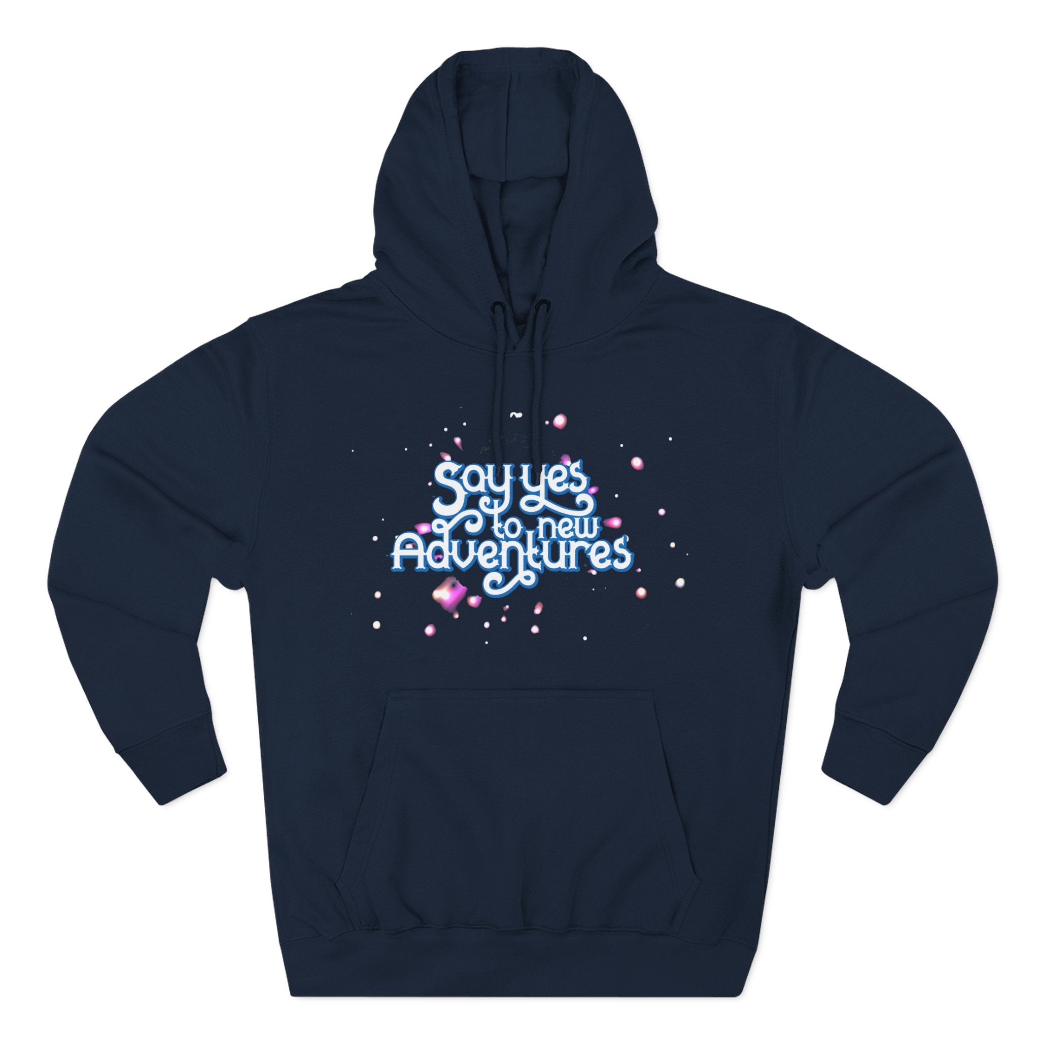Hoodie — 'Say yes to New Adventures' Pastel Graphic Fleece Hoodie