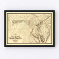 Vintage Map of Maryland 1841